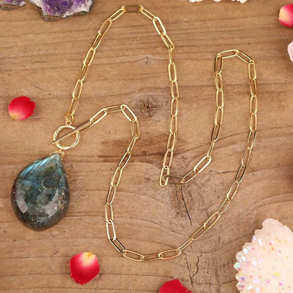 TRUTH SEEKER LABRADORITE DROP NECKLACE