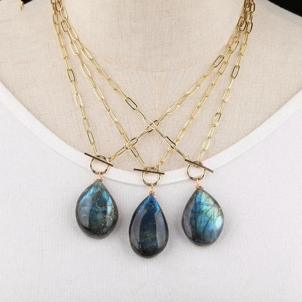 TRUTH SEEKER LABRADORITE DROP NECKLACE