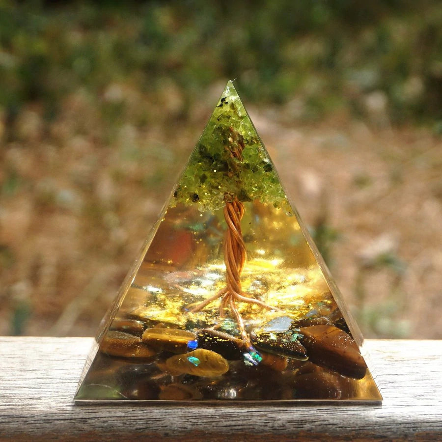 TREE OF LIFE TIGER'S EYE PYRAMID